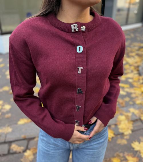 Firm Knit Cardigan - Burgundy 