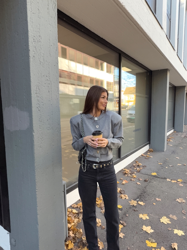 Firm Knit Cardigan - Monument - Image 3