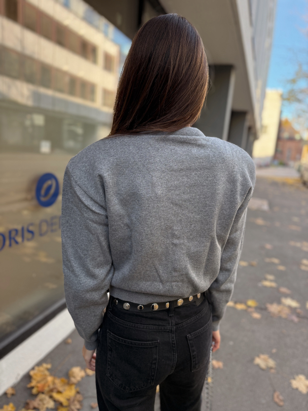 Firm Knit Cardigan - Monument - Image 4