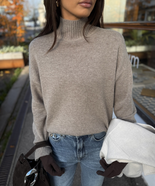 Cille Knit High Neck - Irish Cream  - Image 1