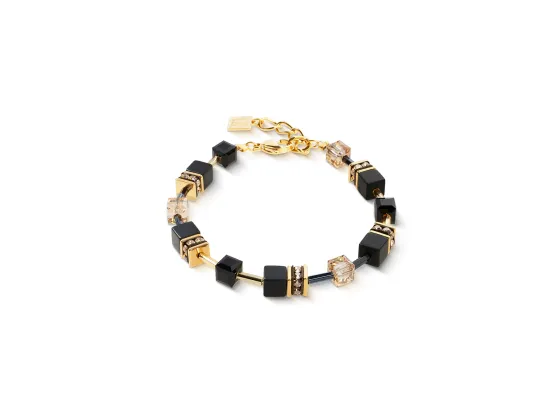 GEOCUBE Bracelet Onyx Black & Gold