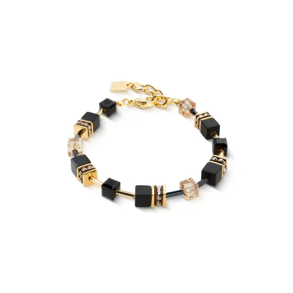 GEOCUBE Bracelet Onyx Black & Gold