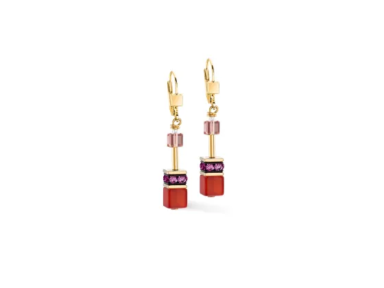 GEOCUBE Earrings Iconic Precious Festive Red