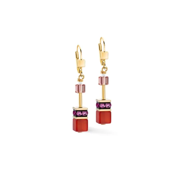 GEOCUBE Earrings Iconic Precious Festive Red