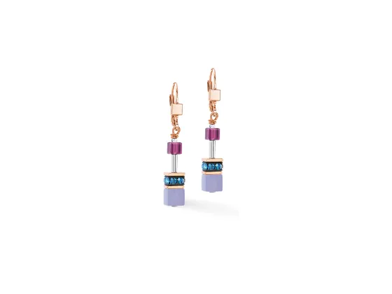 GEOCUBE Earrings Iconic Blue Moon Rose Gold