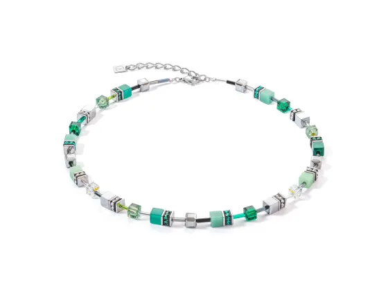 GEOCUBE Necklace Iconic Silver & Green