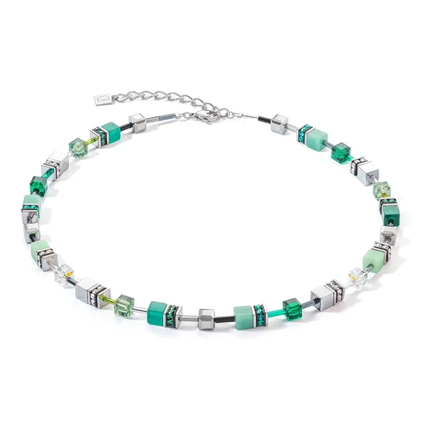 GEOCUBE Necklace Iconic Silver & Green