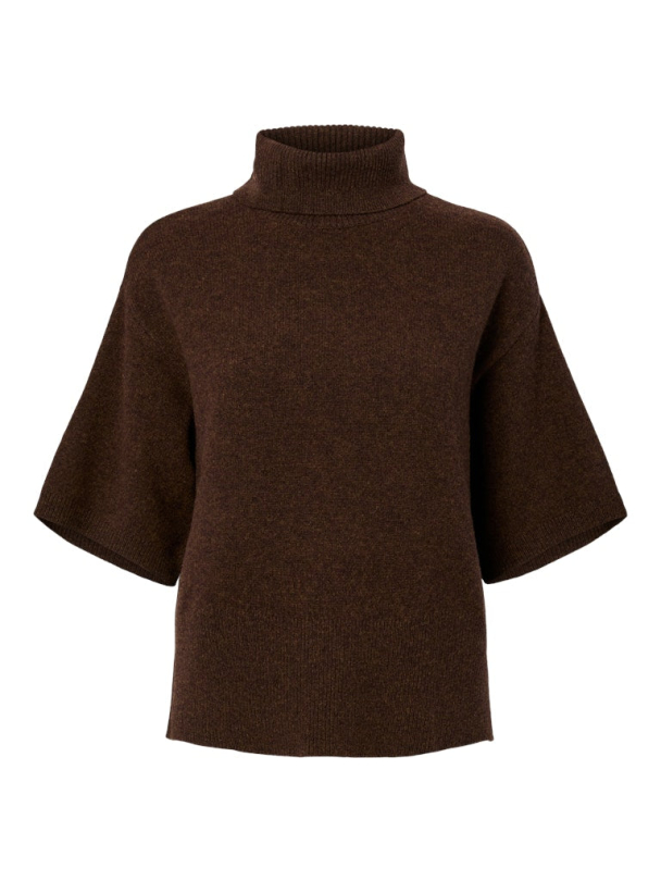 Emila 2/4 Wool Knit Pullover - Chocolate Brown  - Image 2