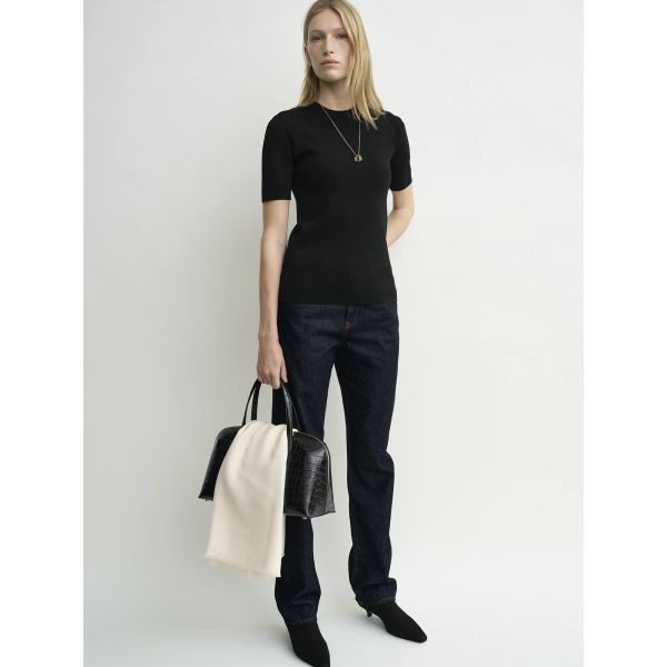 Compact Knit Tee Black