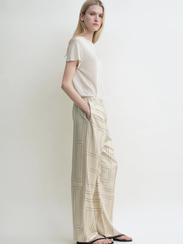Monogram Silk Pj Bottoms Ivory - Image 2
