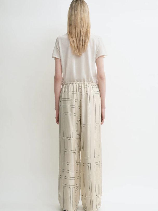 Monogram Silk Pj Bottoms Ivory - Image 3