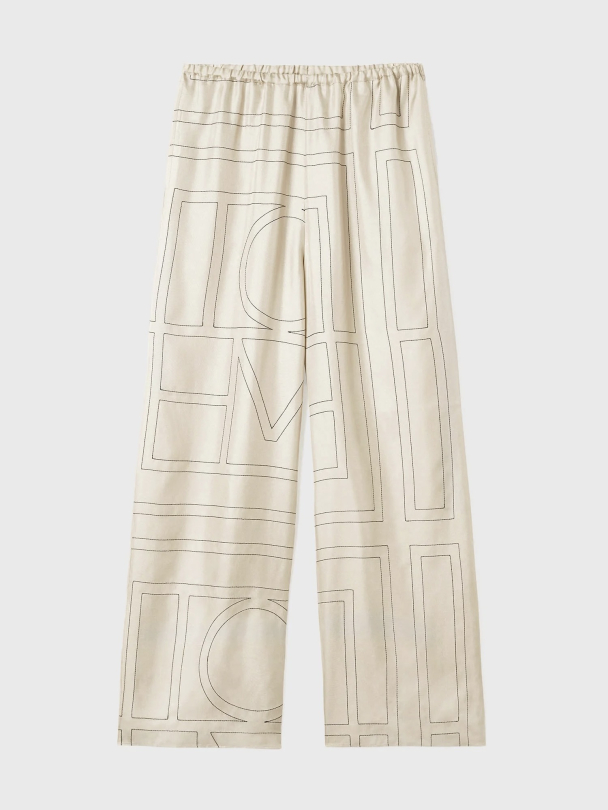 Monogram Silk Pj Bottoms Ivory - Image 4