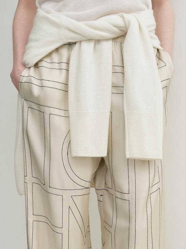 Monogram Silk Pj Bottoms Ivory - Image 5