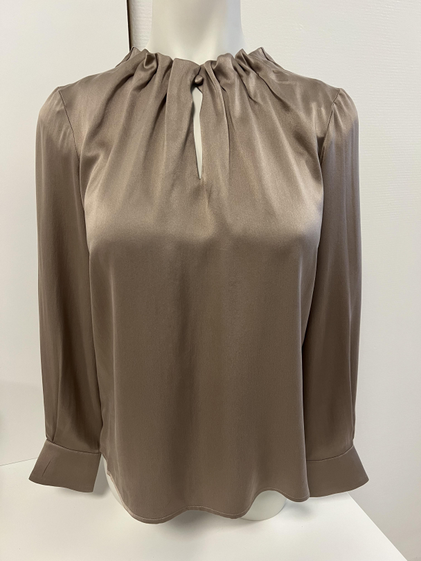 Amuse Ada silkebluse, Nougat - Image 2