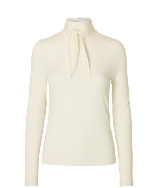 Lina Lano High Neck Top - Egret 
