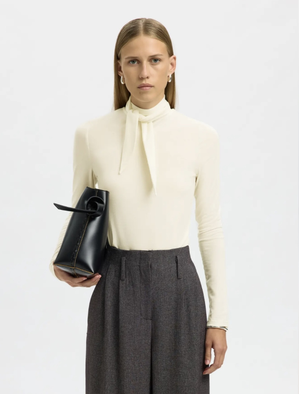 Lina Lano High Neck Top - Egret  - Image 4