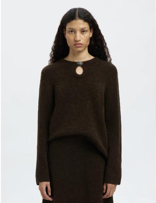 Lulu Brushed Knit Keyhole O-Neck - Delicioso