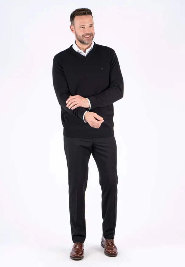 Malcom v-neck genser, svart - Image 2
