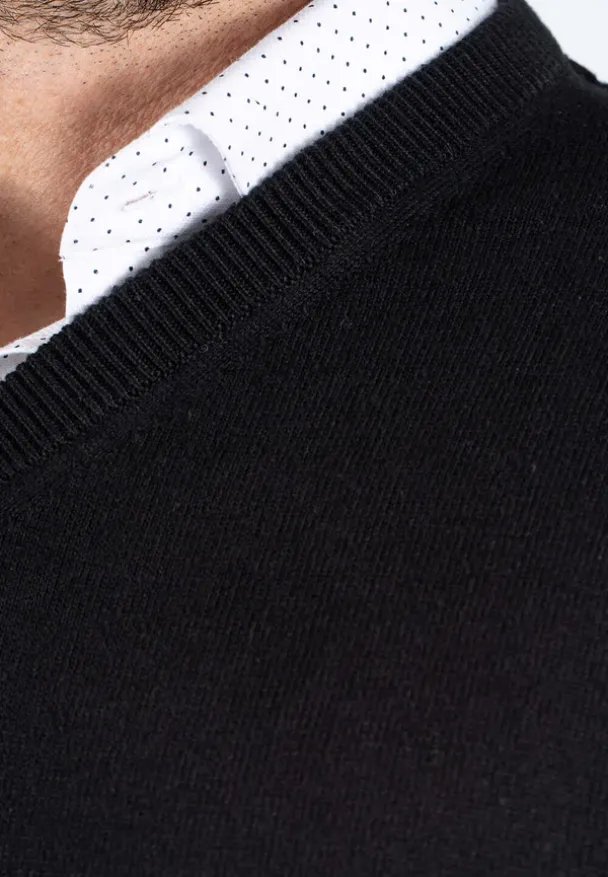 Malcom v-neck genser, svart - Image 5