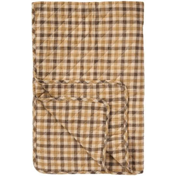 Quilt med brunt rutemønster