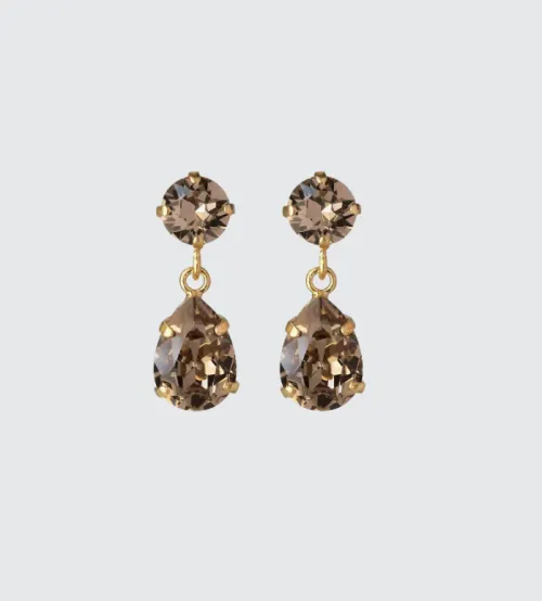 Mini Drop Earrings - Gold Greige