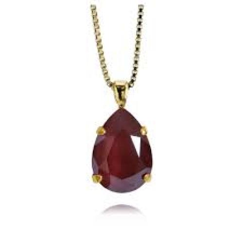 Mini Drop Necklace - Burgundy 