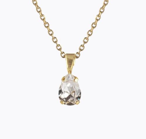 Petite Drop Necklace Gold - Crystal 