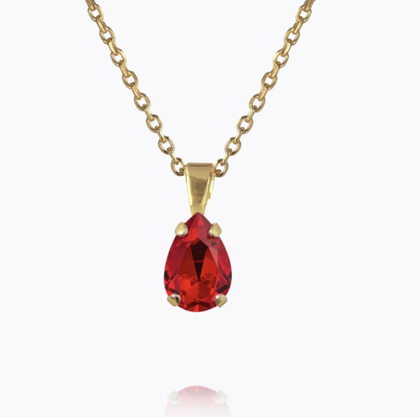 Petite Drop Necklace Gold - Light Siam