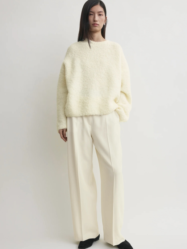 Boxy Bouclé Knit Milk - Image 1