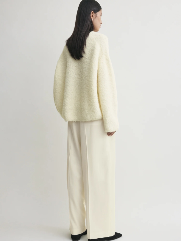 Boxy Bouclé Knit Milk - Image 2