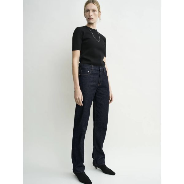 Low Straight Denim Rinsed Blue