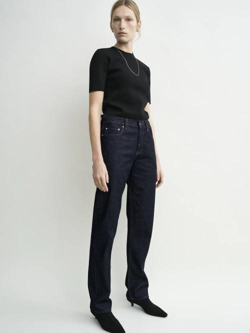 Low Straight Denim Rinsed Blue