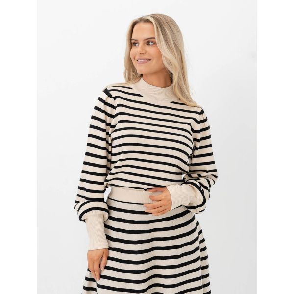 Fonny Knit Pullover - Birch/Black Stripes