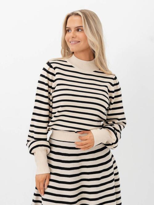 Fonny Knit Pullover - Birch/Black Stripes