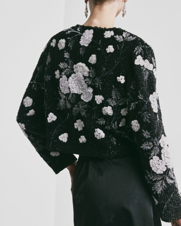 Beaded Cropped Jacket - Glamour - Image 2