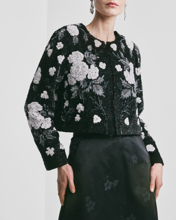 Beaded Cropped Jacket - Glamour - Image 3