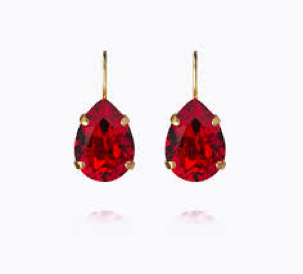 Mini Drop Clasp Earrings - Gold/Light Siam