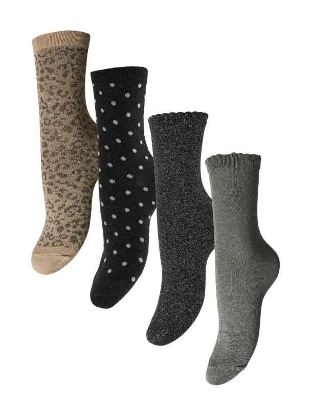 Sebby Glitter 4-Pack Socks