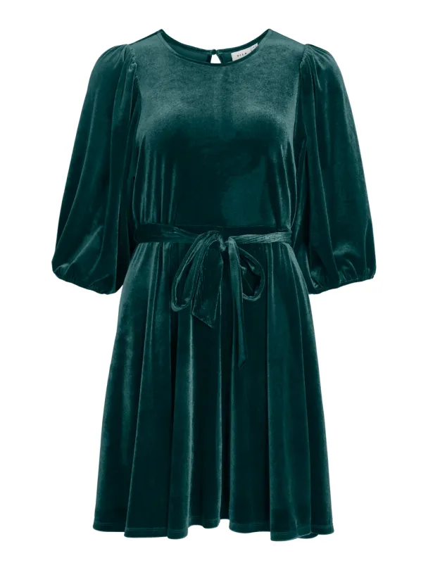 VIEmily O-neck short dress, grønn