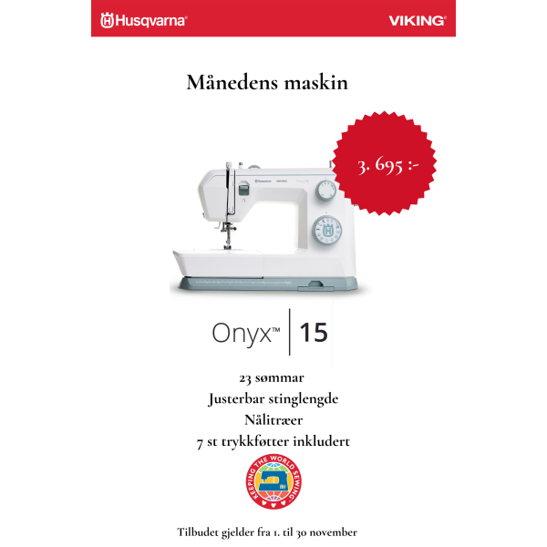 HUSQVARNA® VIKING® ONYX™ 15 Symaskin