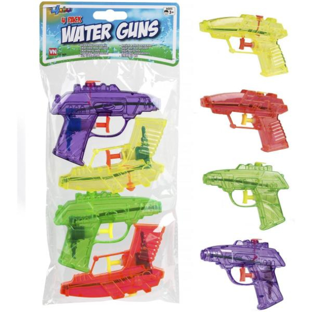 4-pakning vannpistoler
