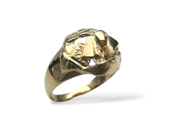 Klosterfoss Vintage - Gult gullring chunky 585