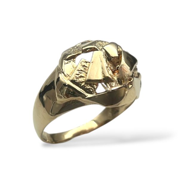 Klosterfoss Vintage - Gult gullring chunky 585