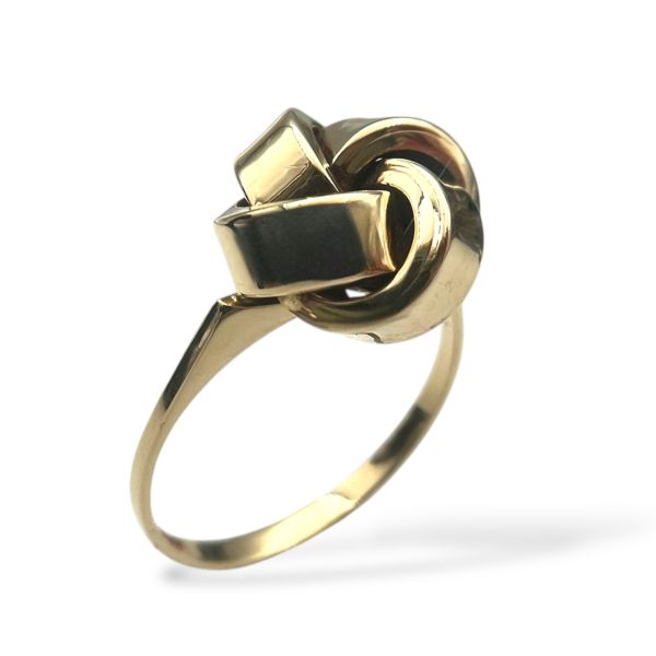 Klosterfoss Vintage - Gult gullring knute 585