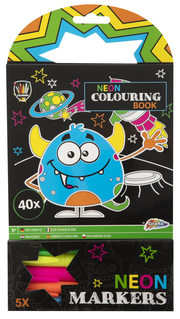 Fargebok med neontusjer