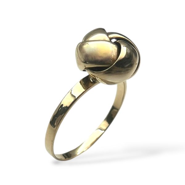 Klosterfoss Vintage - Gult gullring liten knute 585