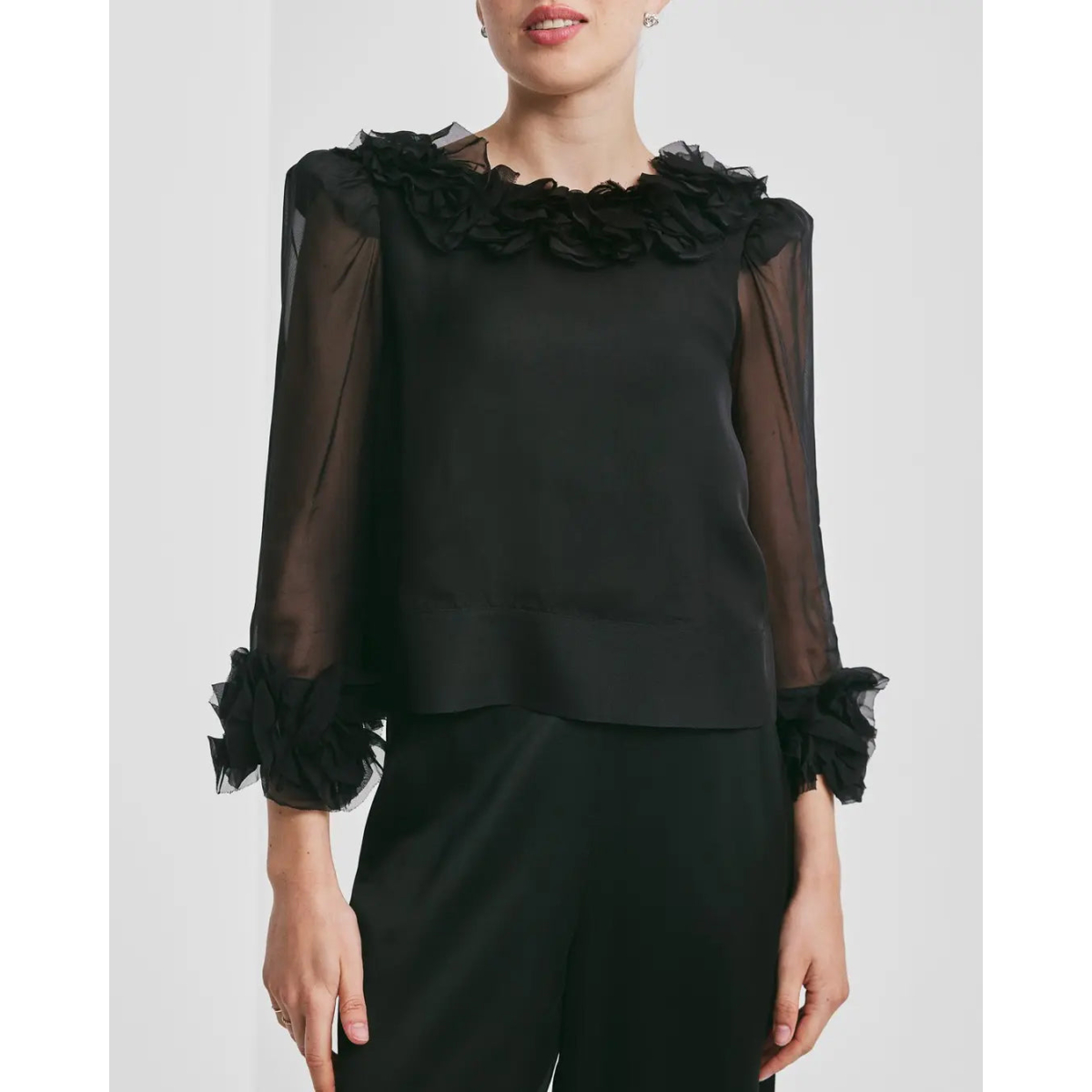 Organza Frilly Top - Black byTiMo - Seven Tønsberg