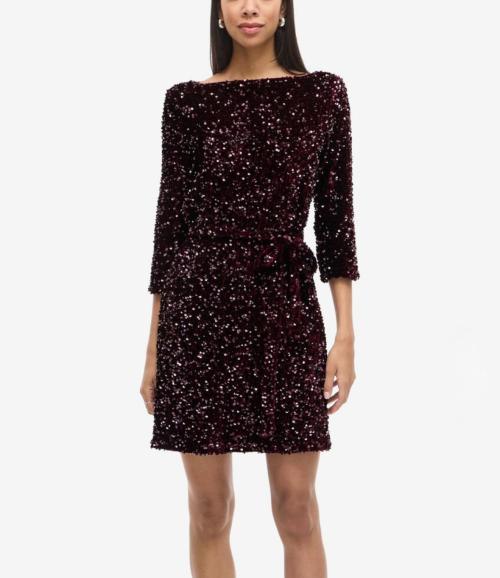 Faith Boatneck 3/4 Dress - Fig 