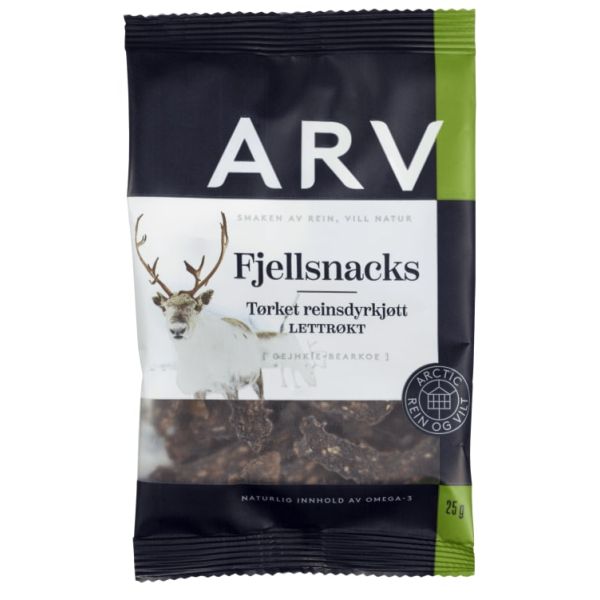 Fjellsnacks Tørket Reinkjøtt Pose Arv 25g