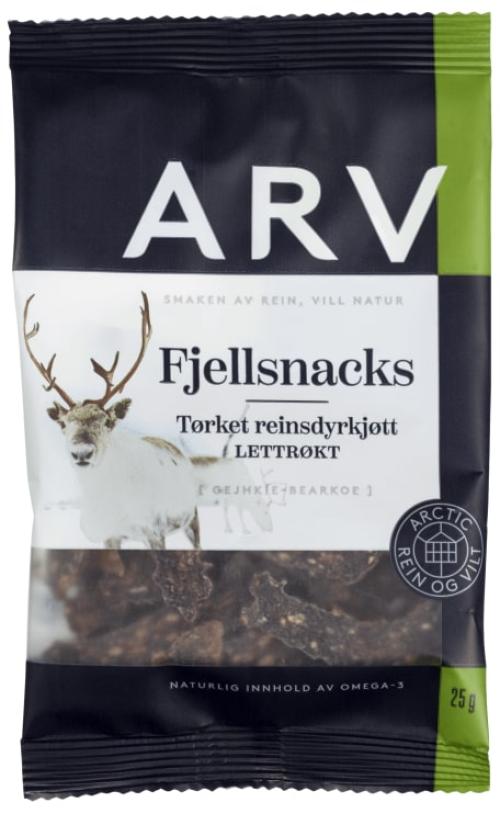 Fjellsnacks Tørket Reinkjøtt Pose Arv 25g